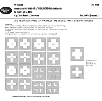 Plastikový model 1/48 Mask Bf 109 G-6 NATIONAL INSIGNIA (TAM 61117)