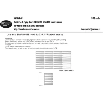 Plastikový model 1/48 Mask Su-33 & J-15 Flying Shark EXH.NOZZLES