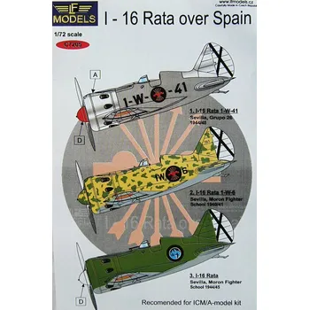 Plastikový model 1/72 Decals for I-16 Rata over Spain