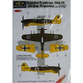 Plastikový model 1/72 Decals H.Typhoon Mk.1b Zirkus Rosarius (BRP)