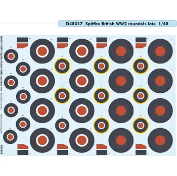 Plastikový model Decals 1/48 Spitfire British WW2 roundels late
