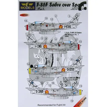 Plastikový model 1/72 Decals F-86F Sabre over Spain Part I. (FUJI)