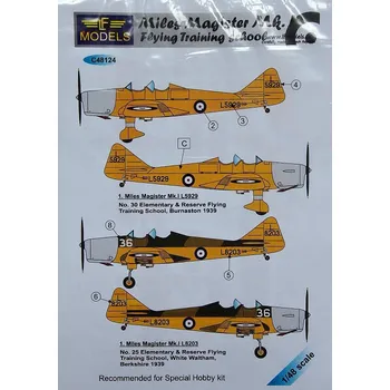 Plastikový model 1/48 Decal M.Magister Mk.I Flying Training school