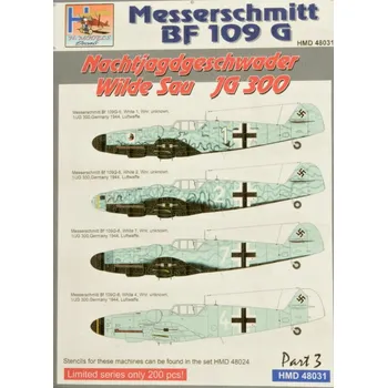 Plastikový model 1/48 Decals Bf 109G NJG Wilde Sau JG 300 - Part 3