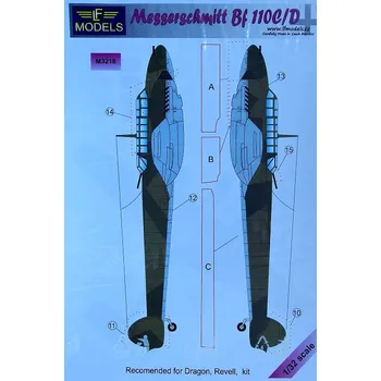 Plastikový model 1/32 Mask Messerschmitt Bf 110C/D (DRAG/REV)