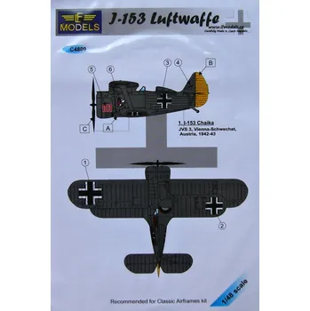 Plastikový model 1/48 Decals for I-153 Chaika (Luftwaffe)