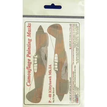 Plastikový model 1/72 Camouflage masks P-40 Kittyhawk Mk.IA