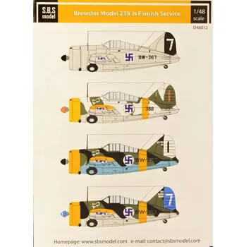 Plastikový model 1/48 Decal Brewster Model 239 in Finnish service