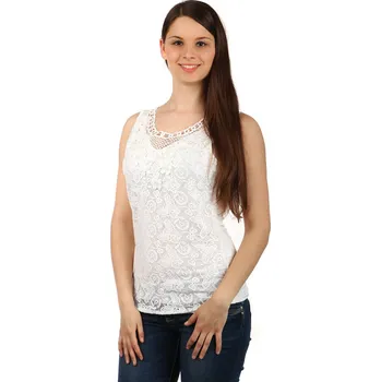 Glara Dámské tílko s krajkou a aplikací 135123