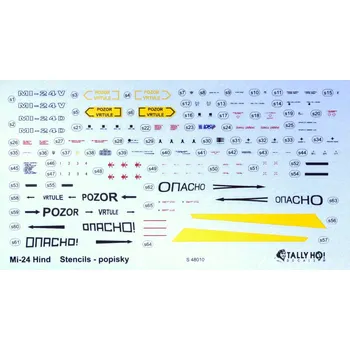 Plastikový model 1/48 Mi-24 Stencils CZ