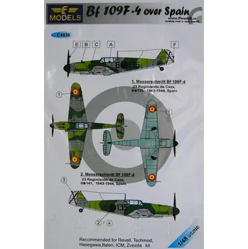 Plastikový model 1/48 Decals Bf 109F-4 over Spain (REV/HAS/ITAL)