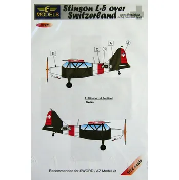 Plastikový model 1/72 Decals Stinson L-5 over Switzerland (AZ)