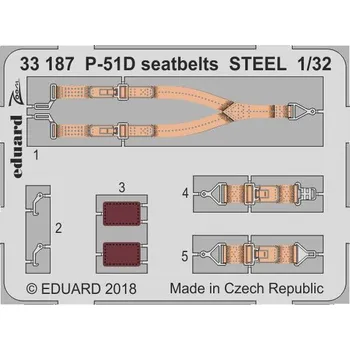 Plastikový model 1/32 P-51D seatbelts STEEL (REV)