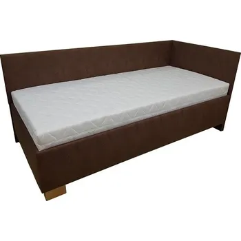 Postel Válenda s čely Oliver 90 x 200cm - pravá Tmavě hnědá