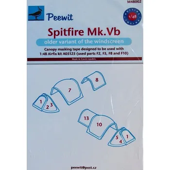 Plastikový model 1/48 Canopy mask Spitfire Mk.Vb - early (AIRFIX)
