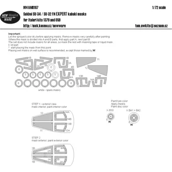 Plastikový model 1/72 Mask Sukhoi SU-34/SU-32 FN EXPERT (ITAL 1379)