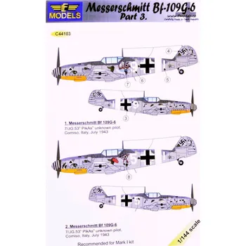 Plastikový model 1/144 Decals Messerschmitt Bf 109G-6 Comiso Pt.3