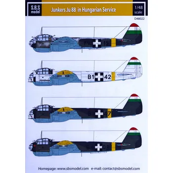 Plastikový model 1/48 Decal Junkers Ju 88 in Hungarian Service