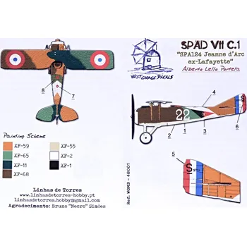 Plastikový model 1/48 SPAD VII C.1 A.L.Portela (wet decals)