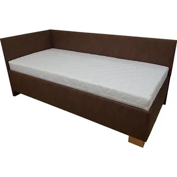 Postel Válenda s čely vysoká Oliver 90 x 200cm -levá Tmavě hnědá