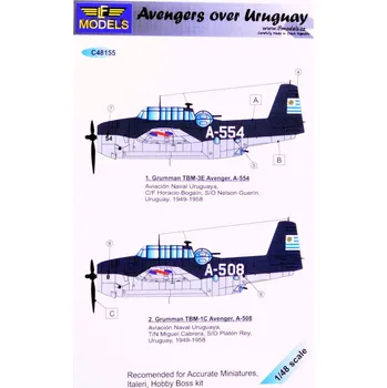 Plastikový model 1/48 Decals Grumman TBF Avenger over Uruguay Pt.1