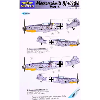 Plastikový model 1/48 Decals Messerschmitt Bf 109G-6 Comiso Pt.2