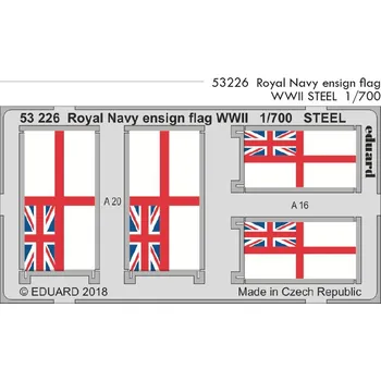 SET 1/700 Royal Navy ensign flag WWII STEEL