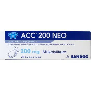 Lék na kašel, rýmu a nachlazení ACC 200 Neo šumivé tablety 200 mg 20 tbl.