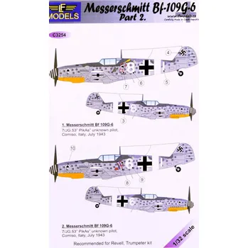 Plastikový model 1/32 Decals Messerschmitt Bf 109G-6 Comiso Pt.2