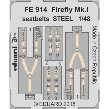 Plastikový model Eduard 1/48 Firefly Mk.I seatbelts STEEL (TRUMPETER)