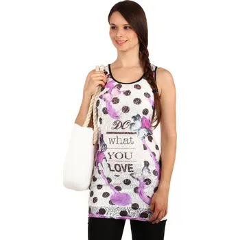 Glara Dámské tílko se vzory a nápisem 139277