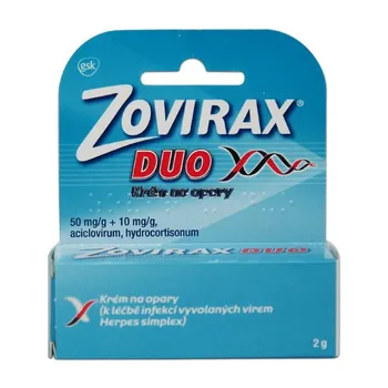 Lék na kožní problémy, vlasy a nehty Zovirax Duo 50 mg/g +10 mg/g