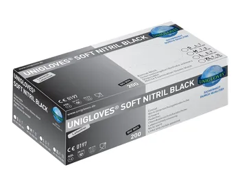 Vyšetřovací rukavice Unigloves Soft Nitril Black 200 ks