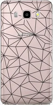 Pouzdro na mobilní telefon iSaprio Abstract Triangles 03 black pro Samsung Galaxy J5 2016