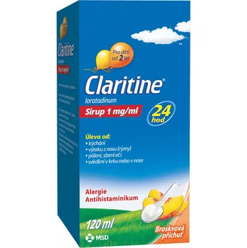 Lék na alergii Claritine sirup 1mg/ml 120 ml