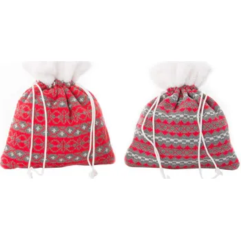 Vánoční dekorace Vánoční úpletový dárkový pytlík 23x28cm