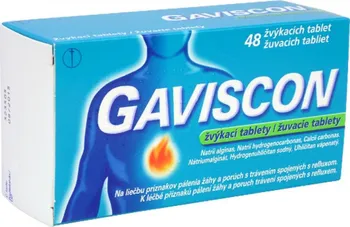 Lék proti pálení žáhy Gaviscon žvýkací tablety 48 tbl.