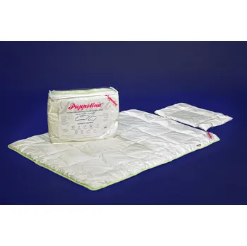 Polštář PUPPOLINA Peřinka+polštář 135x100/40x60 Bílá+zelený lem