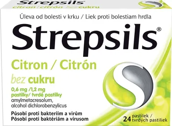 Lék na bolest v krku Strepsils Citron 24 tbl.