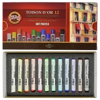 Koh-I-Noor Prašné školní umělecké křídy sada 12 ks suché pastely 8512