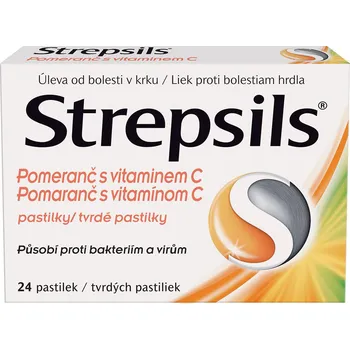 Lék na bolest v krku Strepsils Pomeranč s vitaminem C 12 pastilek