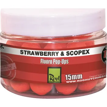 Boilies Rod Hutchinson Fluoro Pop-ups Strawberry & Scopex 15 mm