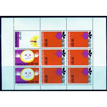 Poštovní známka Nederland post (1971) MiNr. 969 - 973 ** - Nizozemsko - BLOCK 10 - "Mít dítě" - 6 MiNr. 969, 1 MiNr. 970 a 2 MiNr. 971