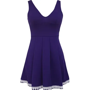 Dámské šaty LM moda A Krásné krátké fialové šaty 2033 Velikost: M / 38 / 06 / 10