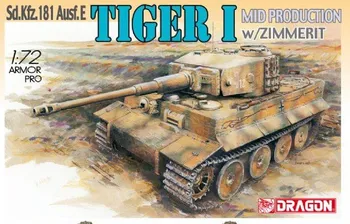 Plastikový model Dragon Sd.Kfz.181 Ausf.E Tiger I Mid Production w/Zimmerit 1:72