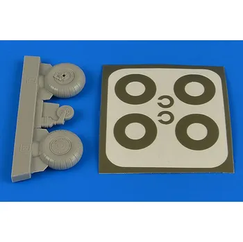 Plastikový model Aires 1/32 Bu 131 wheels & paint masks with disc cover