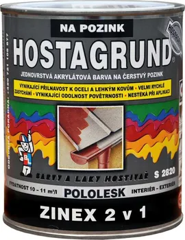 barva na kov Barvy a Laky Hostivař Hostagrund Zinex 2v1 S2820 5010 600 ml