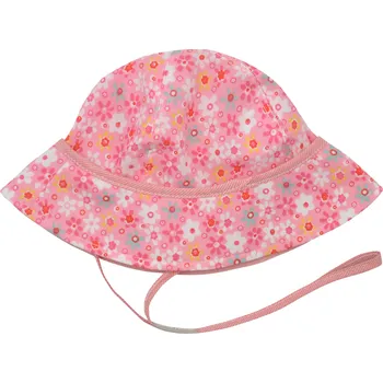 Klobouk dívčí plátěný klobouček s tkaničkou