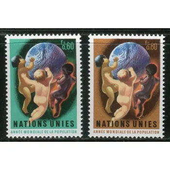 Poštovní známka (1974) MiNr. 43 - 44 ** - OSN Ženeva - Rok světové populace