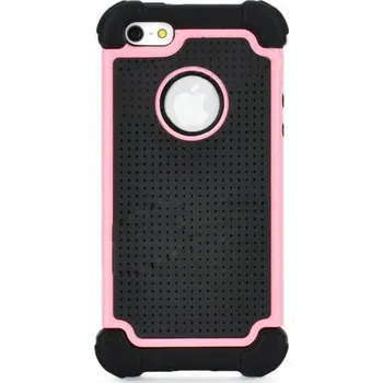 Ochranný protiskluzový kryt pro iPhone 5 růžovo-černý